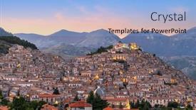  Presentation with region - PPT layouts featuring morano-calabro-italy-hilltop-town background and a  colored foreground