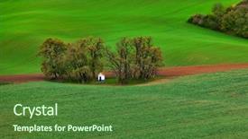  Presentation with czech republic - Amazing PPT theme having moravian fields - czech republic - nature backdrop and a forest green colored foreground