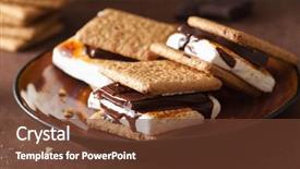  Presentation with chocolate - Presentation theme consisting of homemade marshmallow s'mores background and a tawny brown colored foreground