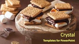  Presentation with chocolate - Presentation design with homemade marshmallow s'mores background and a tawny brown colored foreground