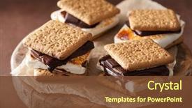  Presentation with chocolate - Presentation design featuring homemade marshmallow s'mores background and a tawny brown colored foreground
