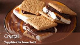  Presentation with chocolate - Cool new PPT theme with homemade marshmallow s'mores backdrop and a tawny brown colored foreground
