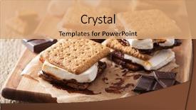  Presentation with chocolate - PPT theme with homemade marshmallow s'mores background and a coral colored foreground