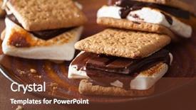  Presentation with chocolate - PPT theme enhanced with homemade marshmallow s'mores background and a  colored foreground