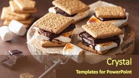  Presentation with chocolate - Presentation design consisting of homemade marshmallow s'mores background and a tawny brown colored foreground