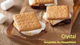  Presentation with chocolate - Slides featuring homemade marshmallow s'mores background and a tawny brown colored foreground