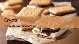  Presentation with chocolate - PPT theme with homemade marshmallow s'mores background and a coral colored foreground