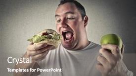  Presentation with junk food - Audience pleasing presentation consisting of more appetizing junk food backdrop and a gray colored foreground