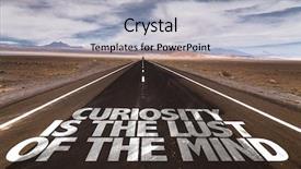 Presentation with curiosity - PPT theme enhanced with mind written on desert road background and a light gray colored foreground