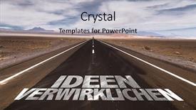  Presentation with lonely desert road - PPT theme consisting of german written on desert road background and a light gray colored foreground