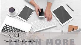  Presentation with business training - Presentation theme with more resources - business training concept businesswoman works background and a  colored foreground