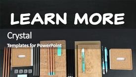  Presentation with business training - Cool new slide deck with more resources - business training concept school supplies backdrop and a  colored foreground