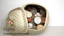  Presentation with american colinization in the philipphines - PPT theme enhanced with more resources - collection of american coins background and a coral colored foreground