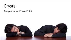  Presentation with resources - Beautiful presentation theme featuring more resources - men and woman sleeping backdrop and a  colored foreground