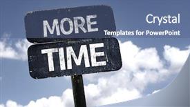  Presentation with clouds - Amazing PPT theme having more time sign with clouds backdrop and a ocean colored foreground