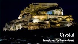  Presentation with night - Amazing slides having morella-at-night-comunidad-valenciana backdrop and a black colored foreground