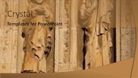  Presentation with church - Amazing PPT theme having morella-in-maestrazgo-castellon-church backdrop and a coral colored foreground