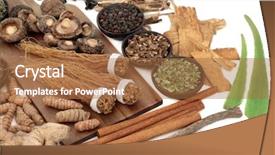  Presentation with moringa - Amazing slide deck having moringa - adaptogen food collection with herbs backdrop and a coral colored foreground