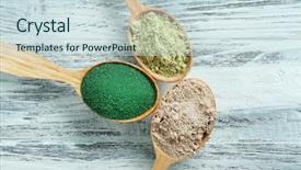  Presentation with different - Cool new slides with moringa - different colorful superfood powders backdrop and a sky blue colored foreground