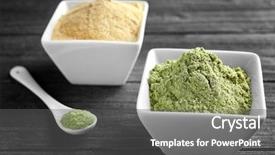  Presentation with moringa - Amazing theme having moringa - different colorful superfood powders backdrop and a dark gray colored foreground