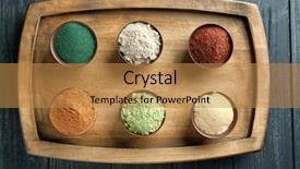  Presentation with different - Colorful theme enhanced with moringa - different colorful superfood powders backdrop and a gold colored foreground