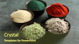  Presentation with colorful - Audience pleasing theme consisting of moringa - different colorful superfood powders backdrop and a tawny brown colored foreground