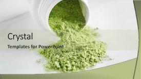  Presentation with plastic container - Presentation having moringa - plastic container with superfood powder background and a mint green colored foreground