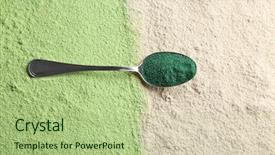  Presentation with detergent powders - Theme with moringa - superfood powders and spoon background and a  colored foreground