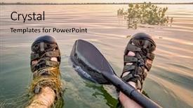  Presentation with power plug calm - PPT theme consisting of moringa - watching sunrise over calm lake background and a  colored foreground