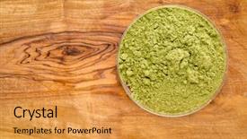  Presentation with moringa - Colorful PPT theme enhanced with moringa leaf powder backdrop and a gold colored foreground