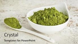  Presentation with moringa - Colorful presentation design enhanced with moringa leaf powder backdrop and a soft green colored foreground