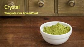  Presentation with moringa - Audience pleasing presentation design consisting of moringa leaf powder backdrop and a tawny brown colored foreground