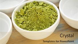  Presentation with moringa - Audience pleasing slides consisting of moringa leaf powder backdrop and a yellow colored foreground