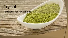  Presentation with moringa - Amazing slide deck having moringa leaf powder backdrop and a coral colored foreground