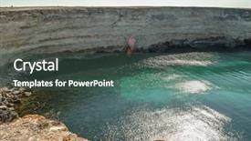  Presentation with country - Beautiful theme featuring mornimg in bay in crimea backdrop and a  colored foreground