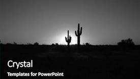  Presentation with green morning - Beautiful slide set featuring morning at sunrise in black backdrop and a black colored foreground