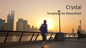  Presentation with morning sunrise - Slide deck having morning before sunrise with city background and a lemonade colored foreground