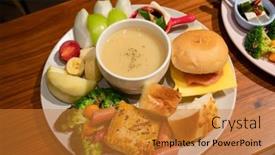  Presentation with soup - PPT theme enhanced with morning-breakfast-with-fruit-hot background and a  colored foreground