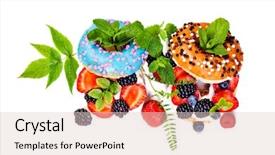  Presentation with powdered - Presentation design featuring morning breakfast with mini donuts background and a lemonade colored foreground