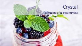  Presentation with powdered - PPT theme enhanced with morning breakfast with mini donuts background and a sky blue colored foreground