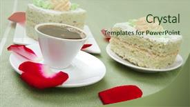  Presentation with cup cake - Cool new PPT theme with letters concept learning french backdrop and a light gray colored foreground