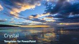  Presentation with light colors - Slide set consisting of morning-calm-gentle-cloud-colors background and a ocean colored foreground