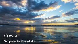 Presentation with light colors - Amazing PPT theme having morning calm light wind causes small ripples in the water gentle cloud colors are reflected in the ocean water new zealand pacific coast the concept of artistic photography backdrop and a wine colored foreground