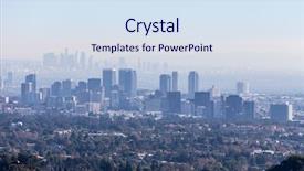  Presentation with downtown los angeles - Presentation design consisting of morning cityscape view towards century background and a sky blue colored foreground