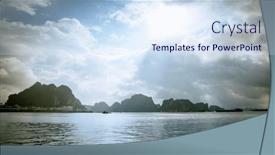  Presentation with vietnam - Slides having morning-cloudscape-over-ha-long background and a sky blue colored foreground