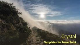 Presentation with coastal - Audience pleasing slides consisting of morning coastal fog engulfing rocky peak park hiking trail above the san fernando valley in los angeles california backdrop and a tawny brown colored foreground