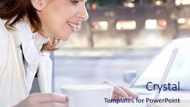  Presentation with internet surfing - PPT theme having morning coffee and surfing internet background and a  colored foreground