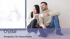  Presentation with cold coffee - Colorful presentation enhanced with morning coffee by the window backdrop and a  colored foreground