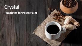  Presentation with chocolate chip - Beautiful slide set featuring morning coffee in white cup backdrop and a dark gray colored foreground