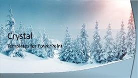 Presentation with winter scene - Slide set consisting of morning dramatic wintry scene background and a light blue colored foreground